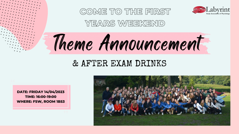 After Exams Drinks + Theme Announcement FYW